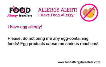 Food Allergy Translate Card